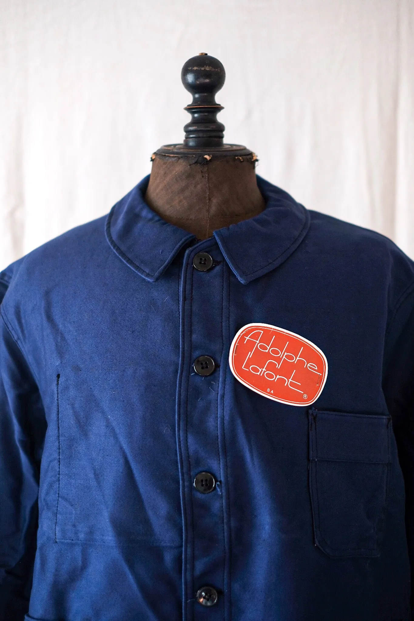 [~ 50's] Veste de travail de moleskin bleu vintage française 