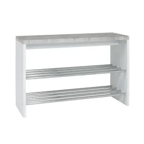 Banc de rangement chaussure avec plateau décor beton | 3 Suisses