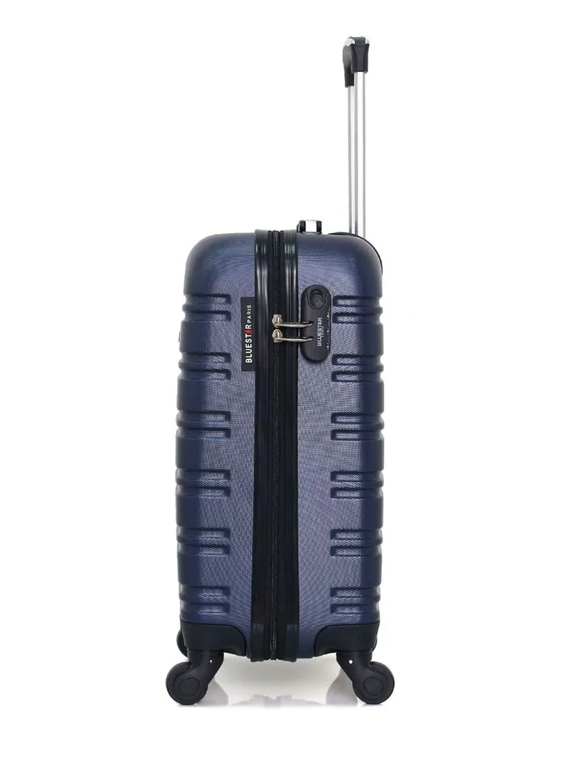 Blue ABS Bilbao-E XS Suitcase by Bluestar in Navy Blue