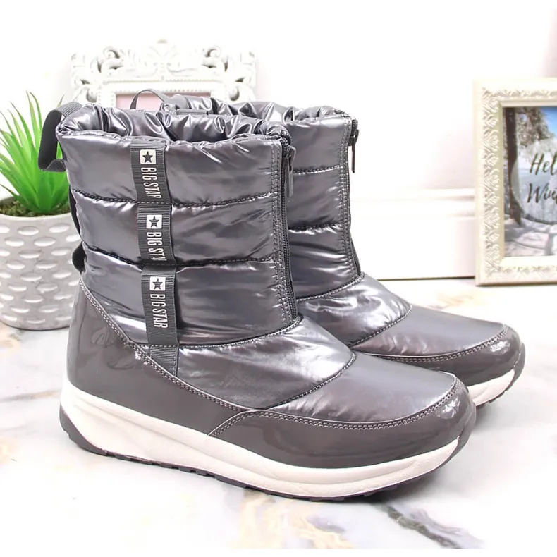Silver Metallic Snow Boots for Women - Big Star KK274391