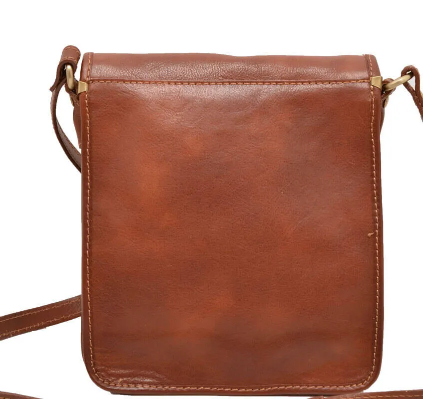 Cognac leather satchel for Google.