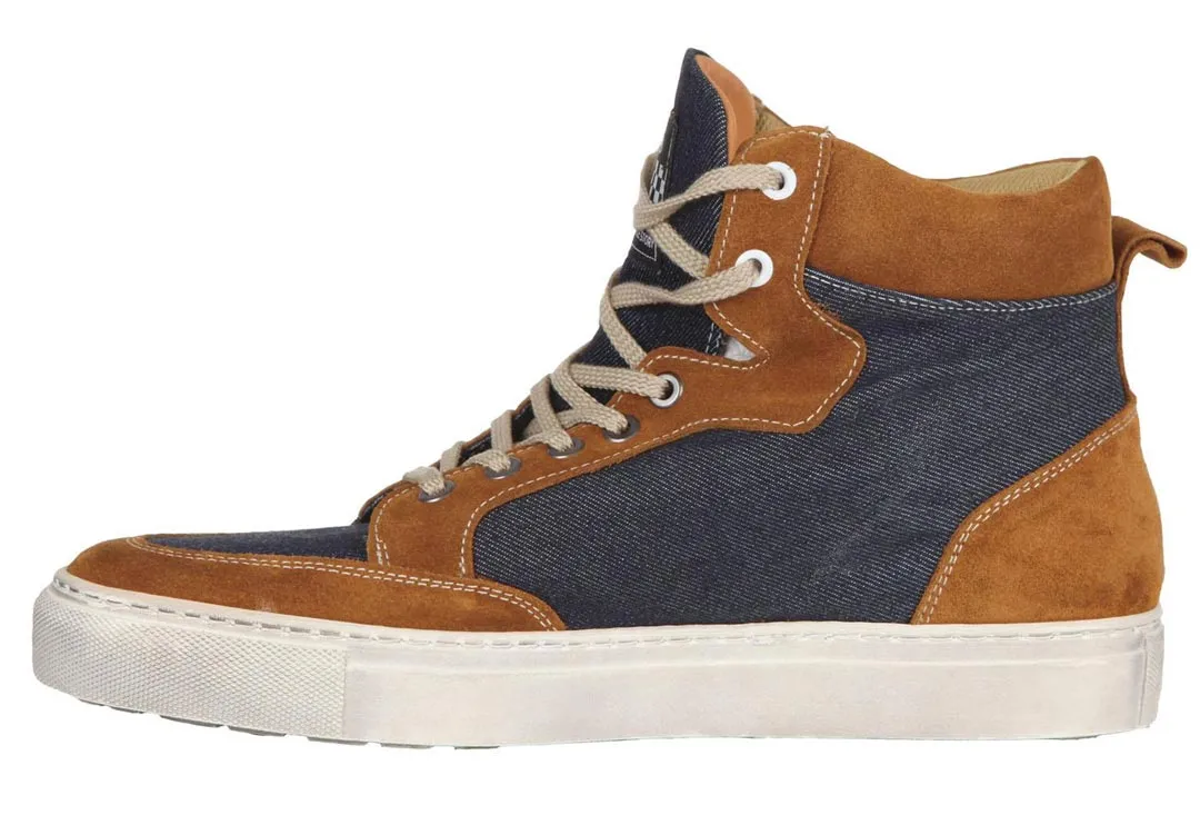 Helstons Kobe Armalith Gold Blue Leather Men's Sneakers