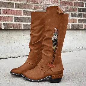 Luna - Bottes hautes légères avec bouton en métal