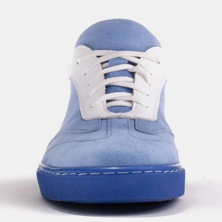 Marco Shoes High-Quality Natural Blue Suede Sports Sneakers