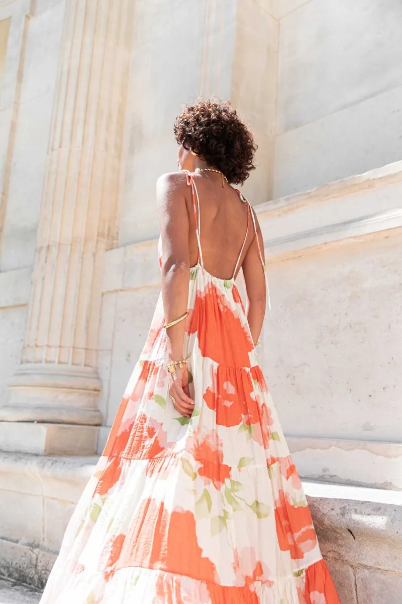 MARGARET Orange - Long Dress for Women