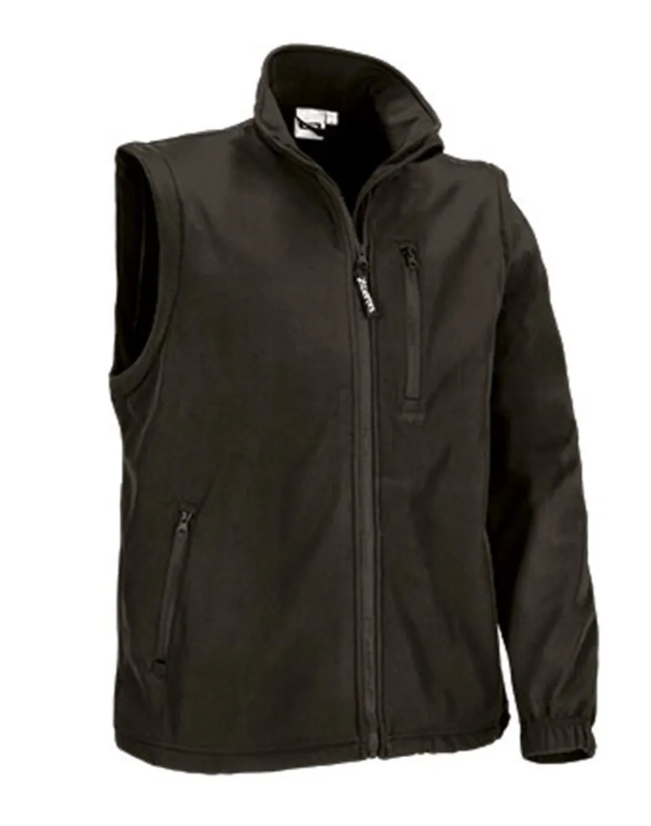 Men's Black REMOVABLE Sleeve Softshell Jacket - REF HALIFAX