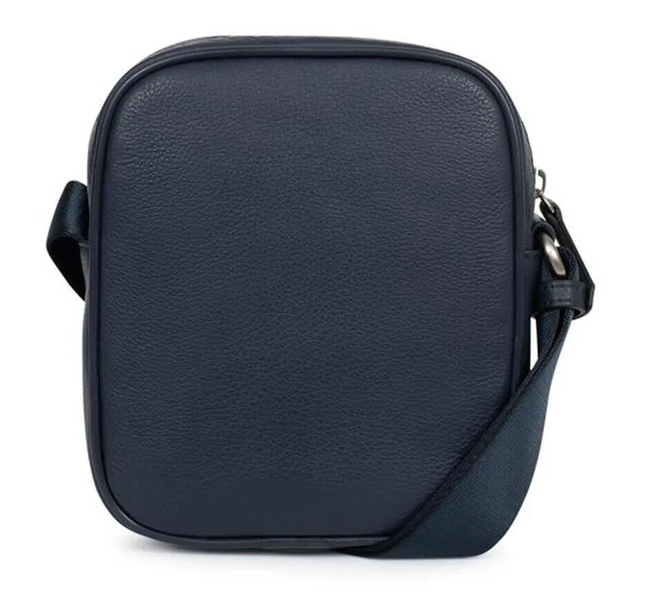 Navy blue leather men's bag by Hexagona.