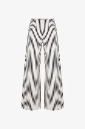 Pantalon large taille haute rayé en jersey Kimberly