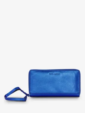 Metallic Blue Leather Wallet LePortefeuille Charlotte Ultraviolet Electric Blue