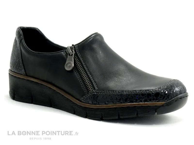 Rieker Femme Chaussure basse / Derby | Achat Vente 53734-45 Granit - Chaussure basse noire.