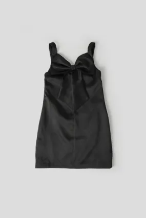ROBE MINI SATIN SHIFT NOIRE