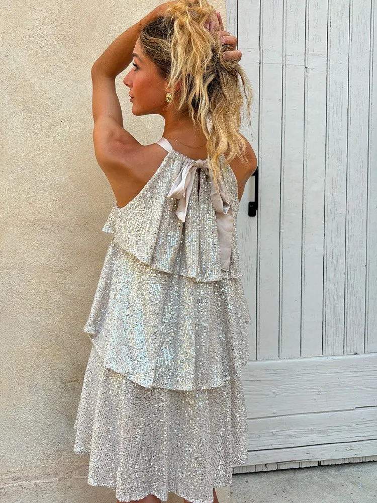 Robe à volants glitters