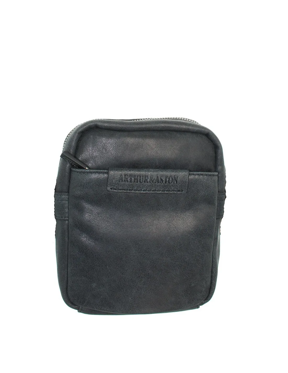 Sacoche bandoulière Arthur et Aston en cuir ref 42572 A Noir 18*20*6