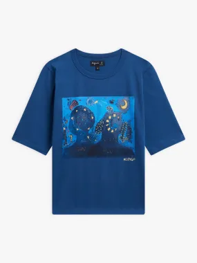 t-shirt Brando en jersey de coton artiste Matheus Mestico bleu come