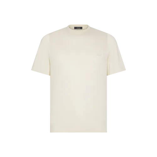 T-shirt en jersey beige, broderie " ZILLI Lettering ".
