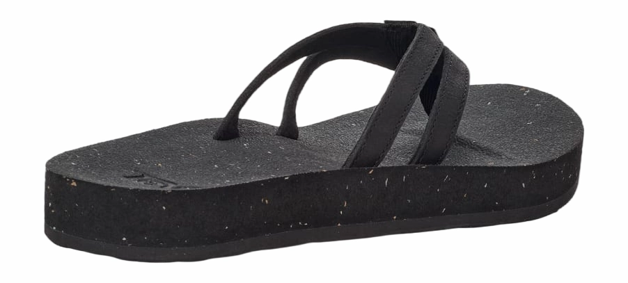 Tongs Teva Femme Reflip Strappy Leather Black