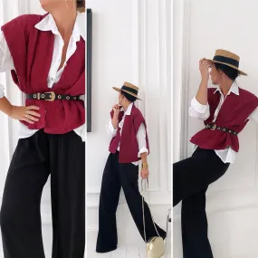 Veste sans manches bordeaux