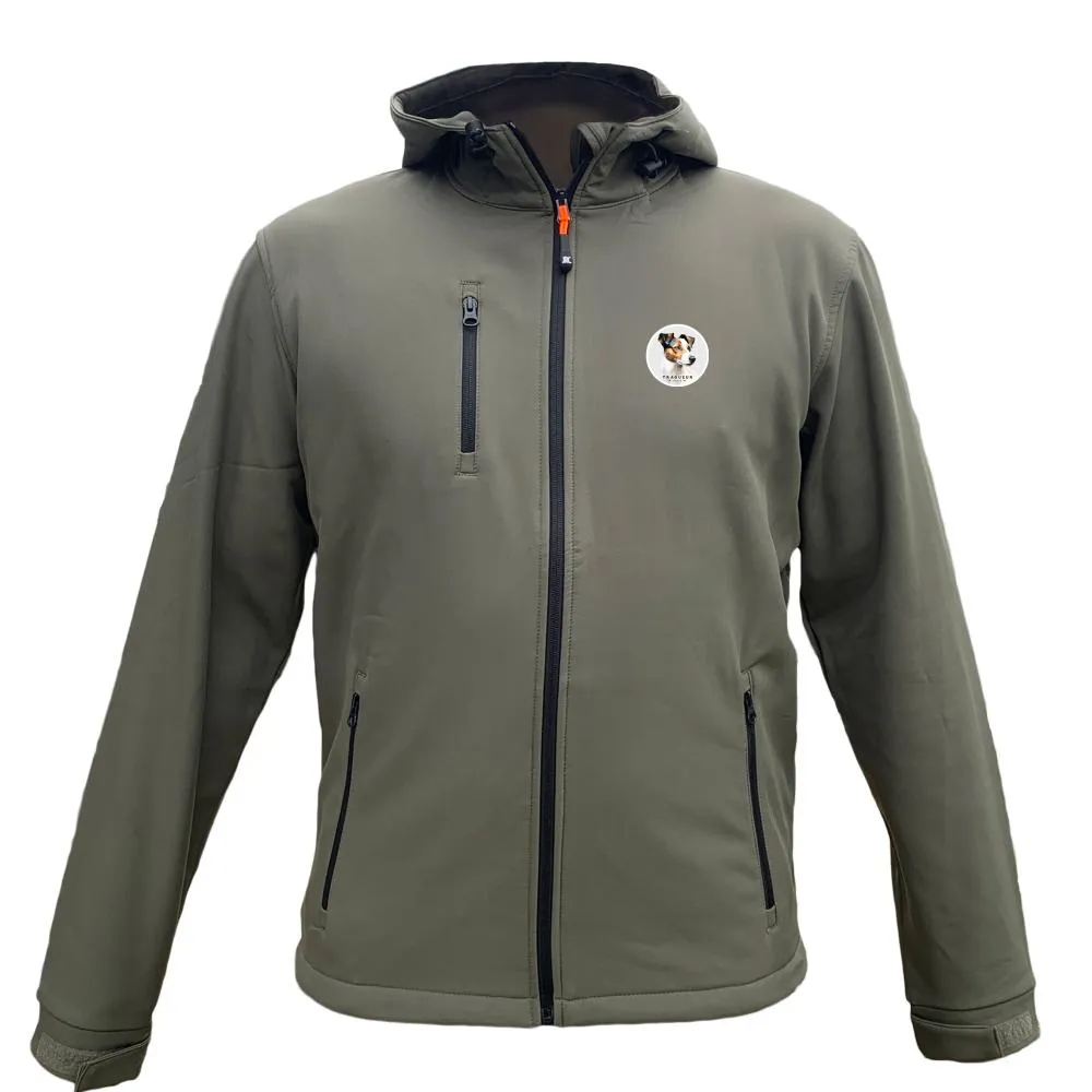 Veste Softshell chasse Homme ou Femme avec/sans capuche – Ecusson Jack Russell