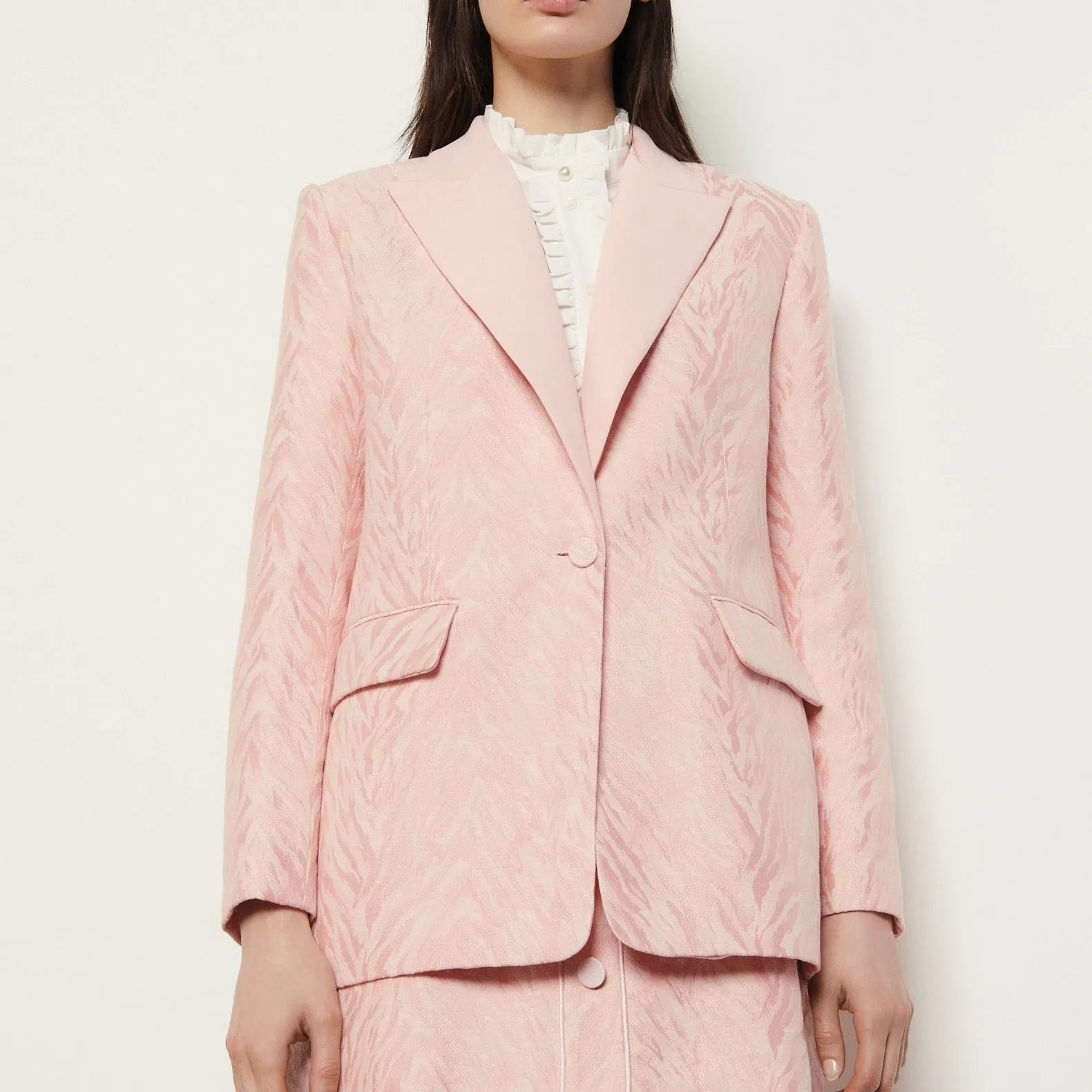Veste tailleur en jacquard zébré
