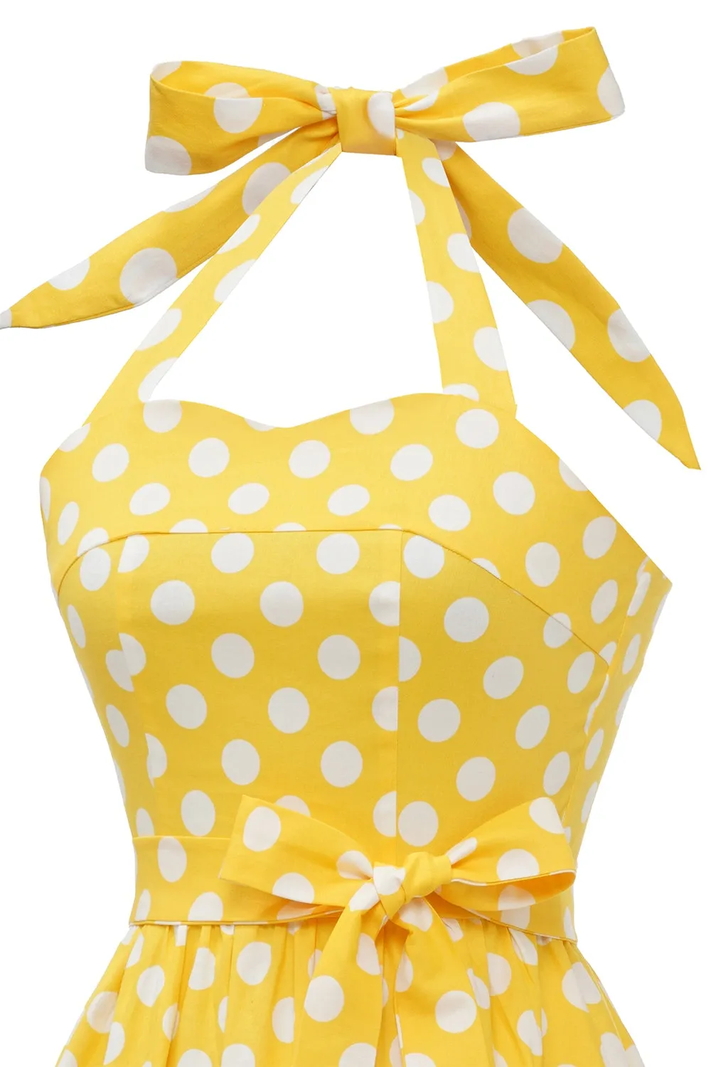 Yellow Polka Dot Vintage Pin Up Dress